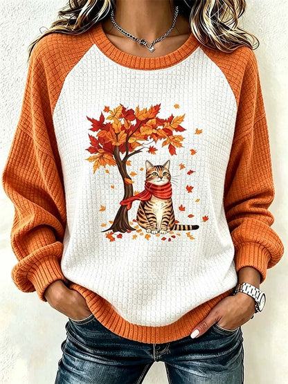 Women'S Casual Pumpkin Print Autumn Top