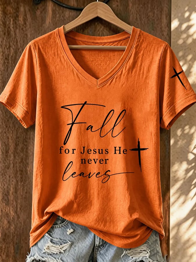 Women's Just A Girl Who Loves Fall Print Casual T-shirt
