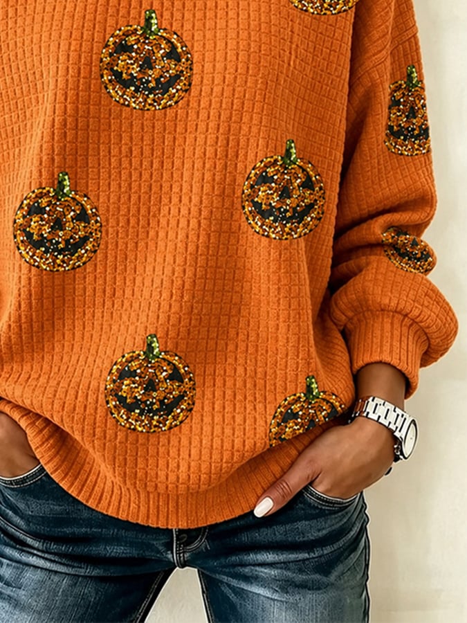 Women's Casual Autumn Printed Pullover Sweatshirt