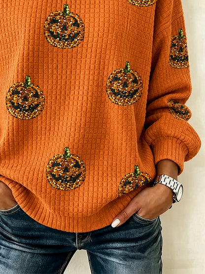Women's Casual Autumn Printed Pullover Sweatshirt