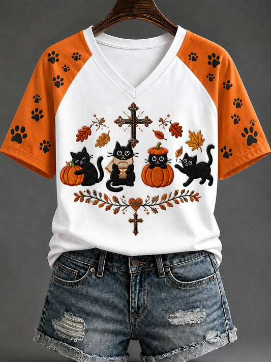 Women's Fall Casual Faith Graphic Print T-Shirt
