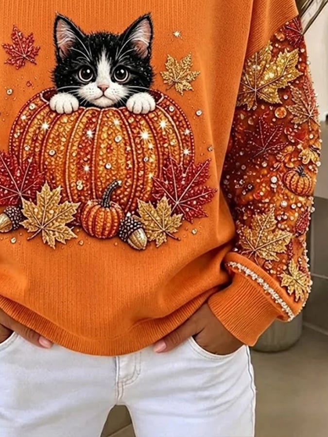 Women's Casual Printed Pullover Sweatshirt