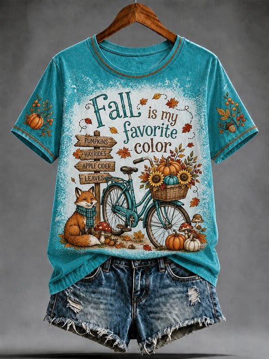 Women's Fall Funny Casual Graphic Print T-Shirt