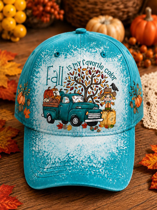 Unisex Autumn Pumpkin Print Hat