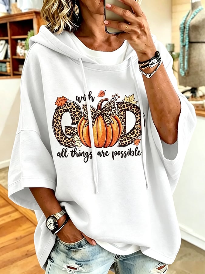 Women's God Is So Good Print Hooded Sweatshirt