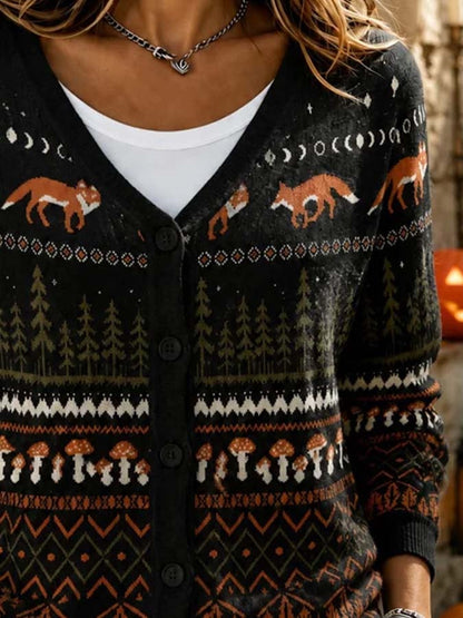 Women'S Casual Printed Cardigan