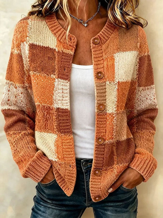 Women's Casual Contrasting Printed Cardigan
