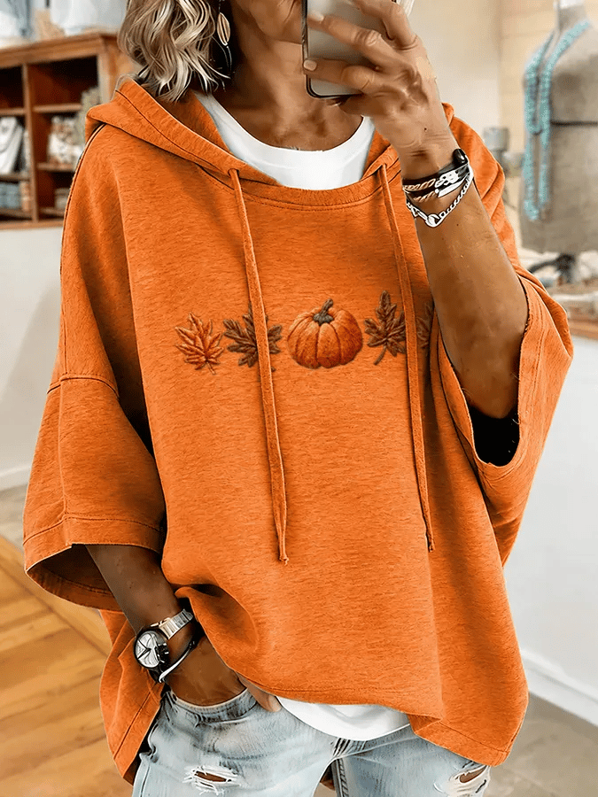 Women'S Casual Pumpkin Print Autumn Top