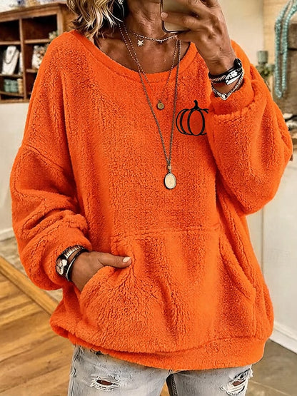 Women's Casual Autumn Printed Pullover Sweatshirt