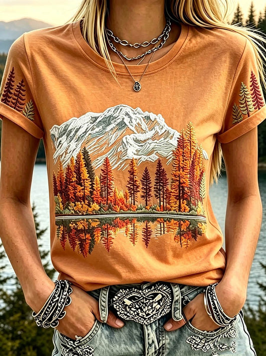 Women's Casual Printed T-Shirt for Autumn