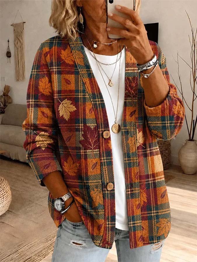 Women'S Casual Printed Cardigan