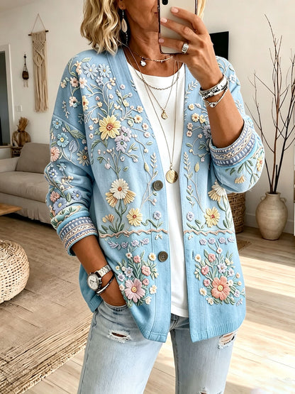 Ladies' hippie floral cardigan
