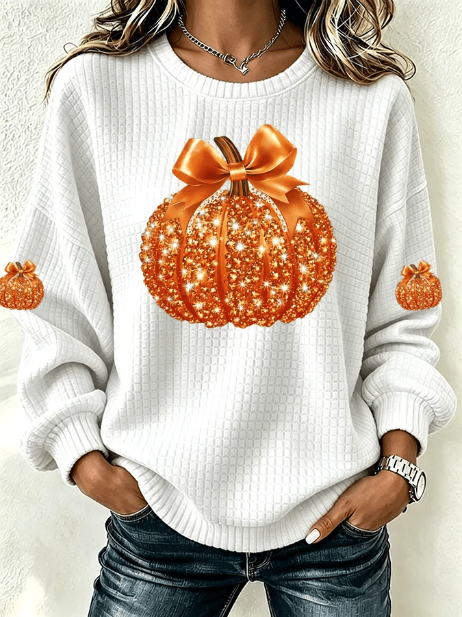 Women'S Casual Pumpkin Print Autumn Top