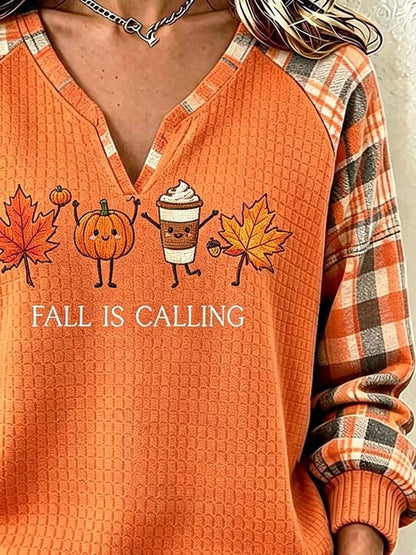 Women'S Casual Pumpkin Print Autumn Top