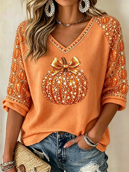 Women's Retro Pumpkin Print Sleeveless Tops