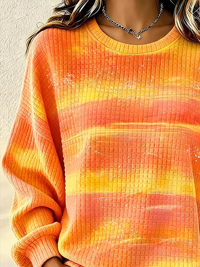 Women's Casual Autumn Printed Pullover Sweatshirt