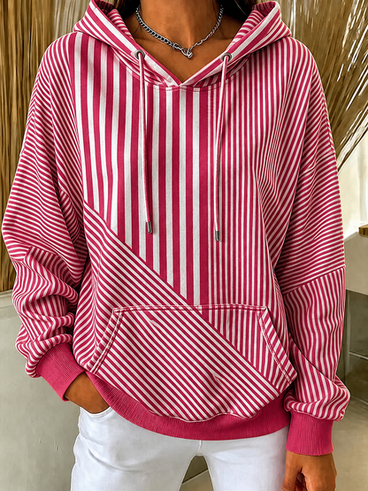 Women'S Breast Cancer Awareness Print Long Sleeve Hooded Sweatshirt