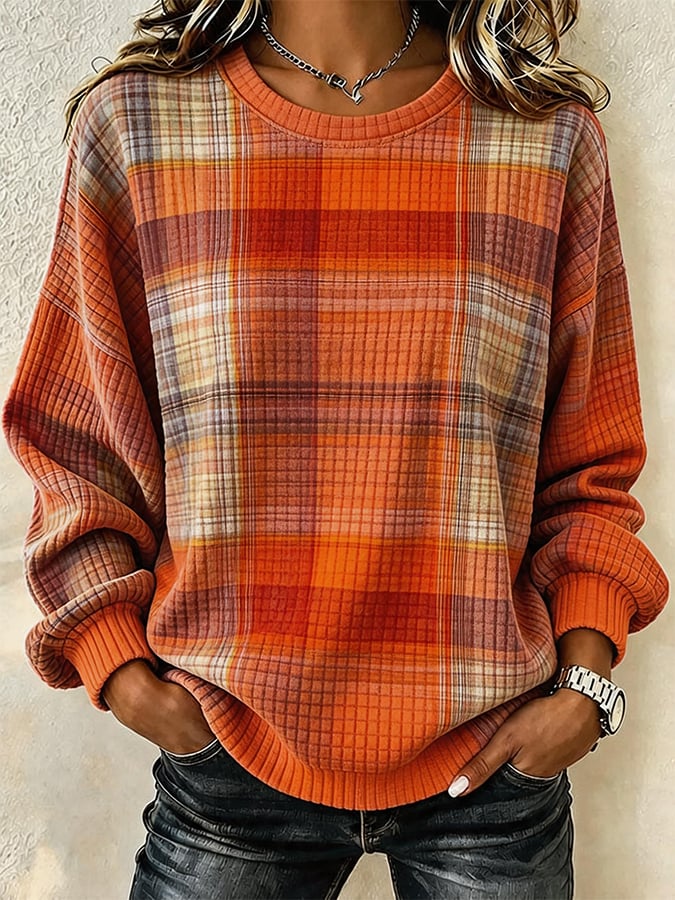 Women's Casual Autumn Printed Pullover Sweatshirt