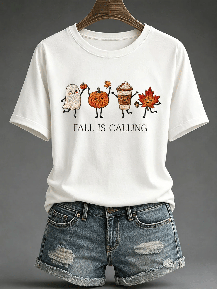 Women's 'Fall Is Calling' Printed Casual T-Shirt