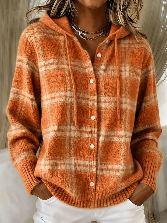 Women's Fall Casual Printed Knit Cardigan