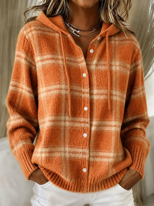 Women's Fall Casual Printed Knit Cardigan