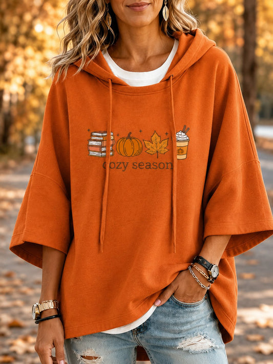 Women's Autumn Print Hooded Sweatshirt