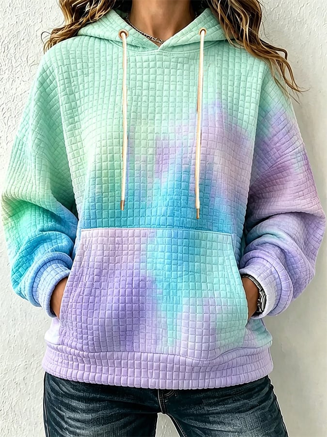 Women's Gradient Autumn Print Hooded Sweatshirt
