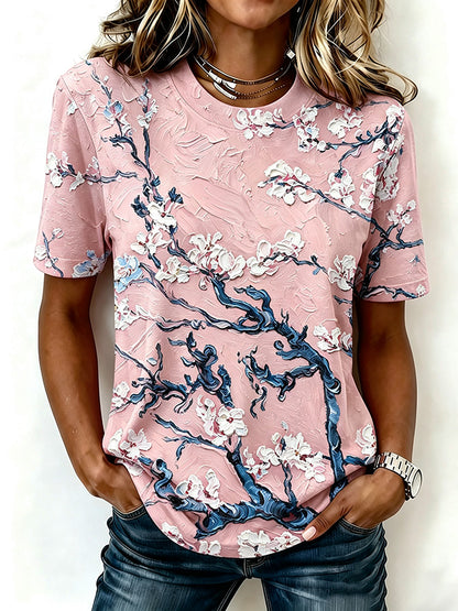 Women'S Floral Oil Painting Knitted Sweater
