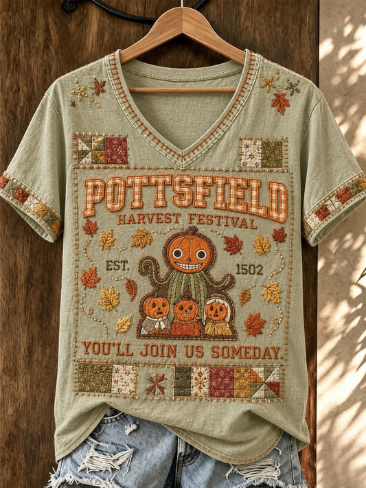 Women's Fall Funny Casual Graphic Print T-Shirt