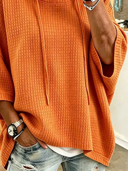 Women's Casual Solid-Color Boxy Hoodie