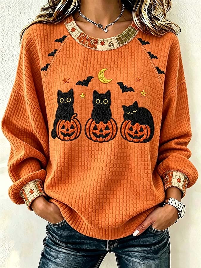 Women'S Casual Pumpkin Print Autumn Top