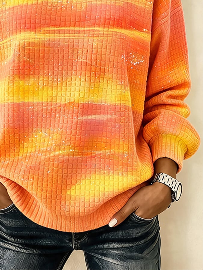 Women's Casual Autumn Printed Pullover Sweatshirt