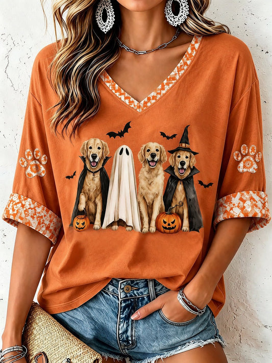 Women Fall Funny Animal Print T-Shirt