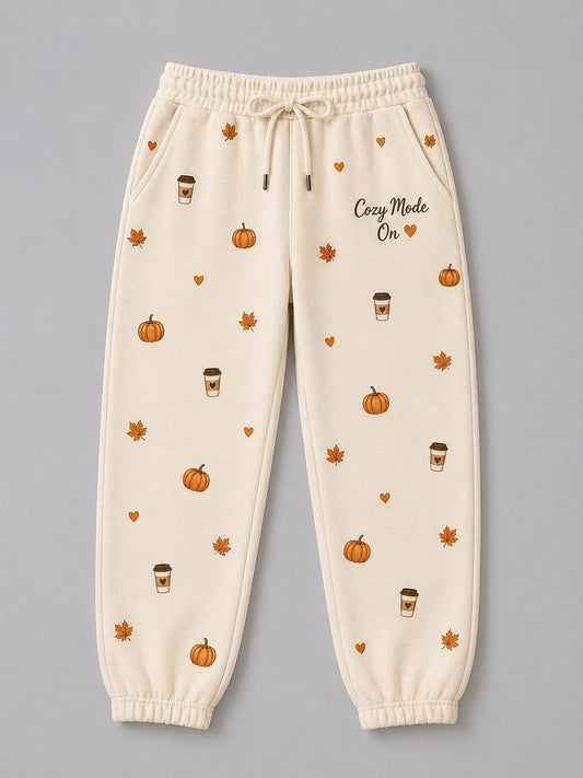Women's Fall Playful Print Casual Sweatpants
