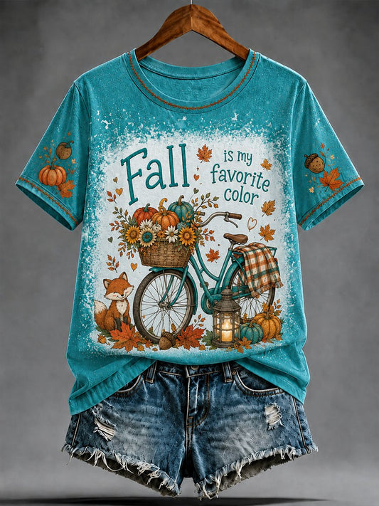 Women's Fall Funny Casual Graphic Print T-Shirt