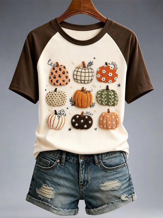 Women's Fall Funny Casual Graphic Print T-Shirt