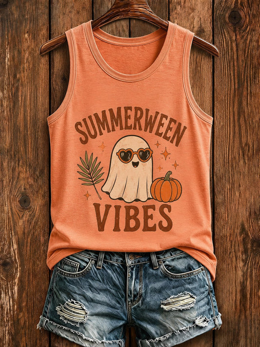 Women's Fall Funny Graphic Print Tank Top