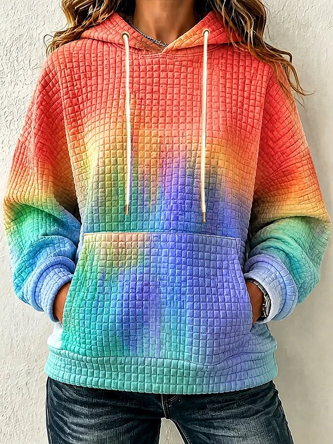 Women's Gradient Autumn Print Hooded Sweatshirt