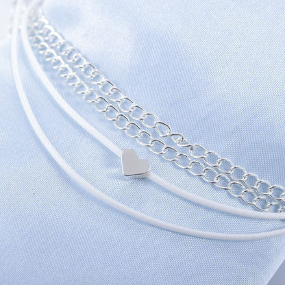 Bohemian Heart Double Chain Anklet