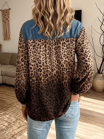 Women's Casual Color-Block Printed Top