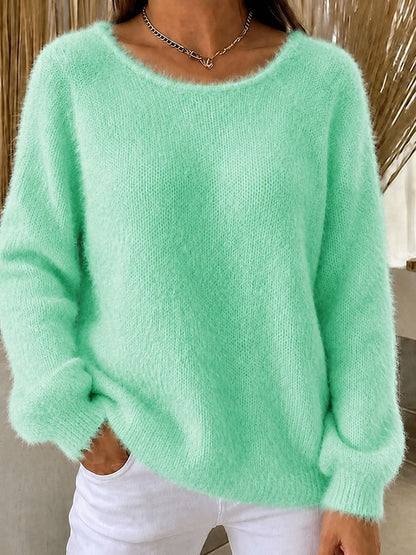 Women'S Solid Color Multi-Color Solid Color Long Sleeved Thin Sweater Top