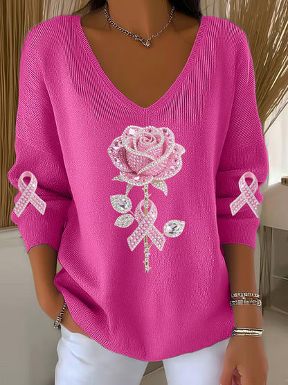Women's Floral Print V Neck Top
