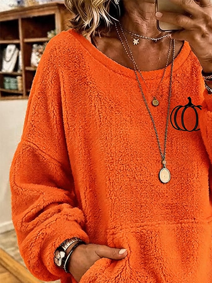 Women's Casual Autumn Printed Pullover Sweatshirt