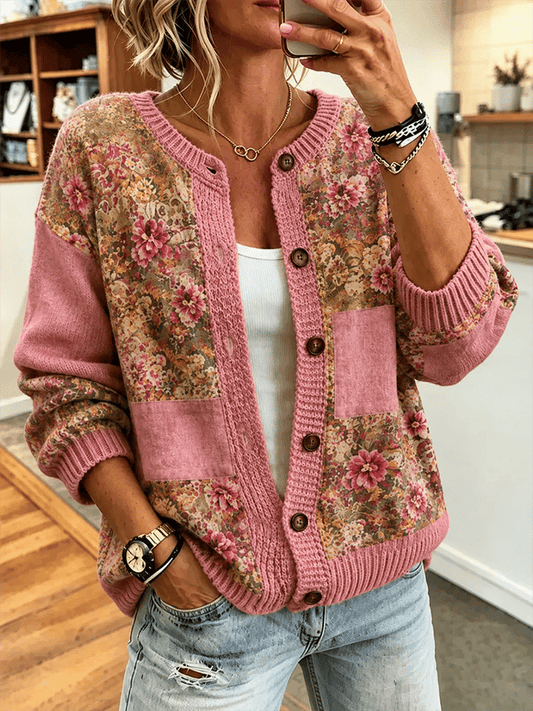 Women'S Casual Maple Leaf Knit Cardigan