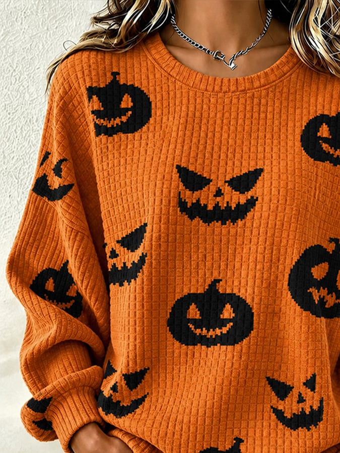 Women's Casual Autumn Printed Pullover Sweatshirt
