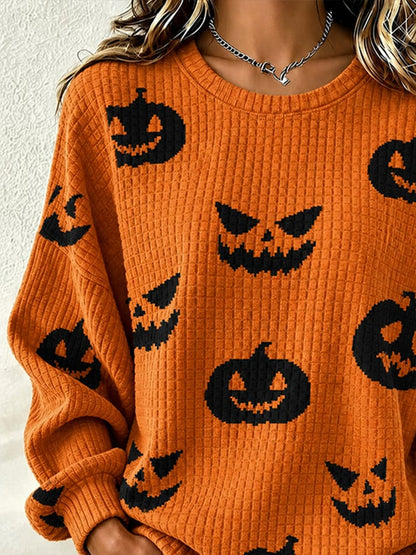 Women's Casual Autumn Printed Pullover Sweatshirt