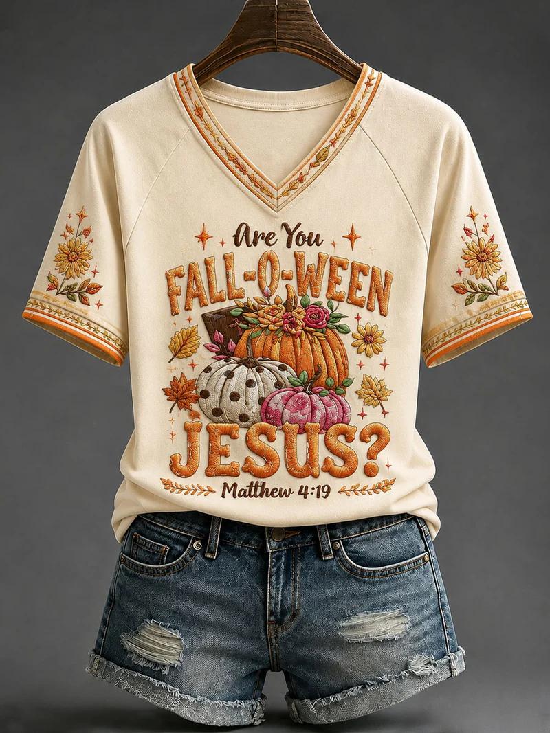 Women's Fall Casual Faith Graphic Print T-Shirt