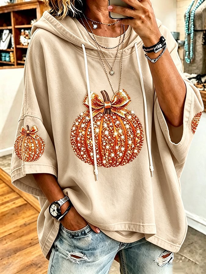 Women's Fall Art Print Hooded Sweatshirt