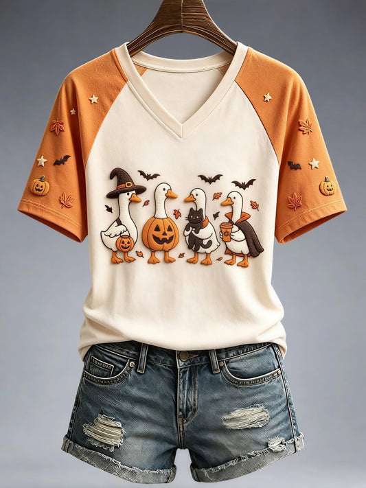 Women Fall Funny Animal Print T-Shirt