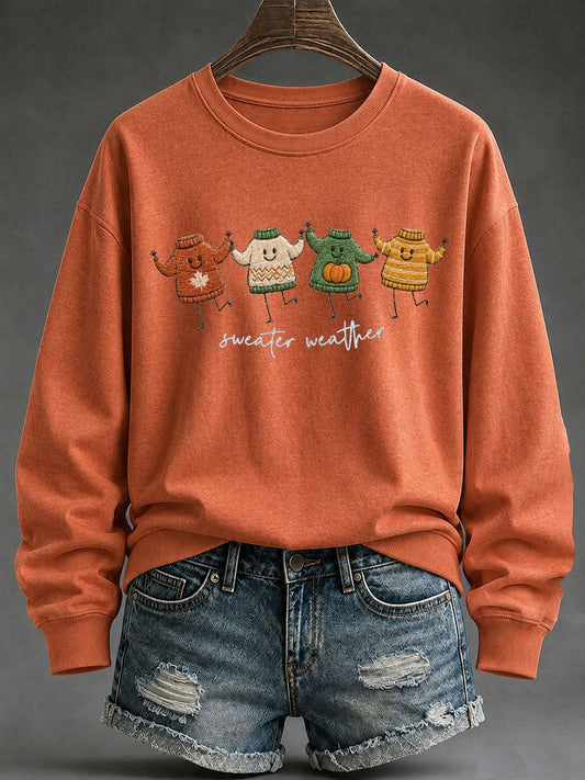 Women Fall Casual Print Sweatshirt